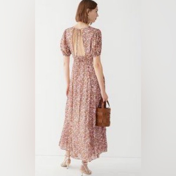 J.Crew Collection Open-back Metallic Clip-dot Dress with side slit Sz 10 - Picture 4 of 9